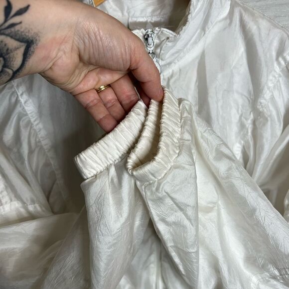 Vintage Adidas White Full Zip Track Jacket Mock Neck Sportswear - Picture 3 of 12